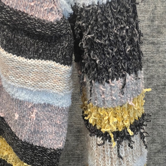 Joseph A. Striped Sweater Womens Extra Large XL Yellow Knit Textured Statement - Picture 5 of 7